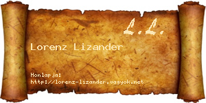 Lorenz Lizander névjegykártya